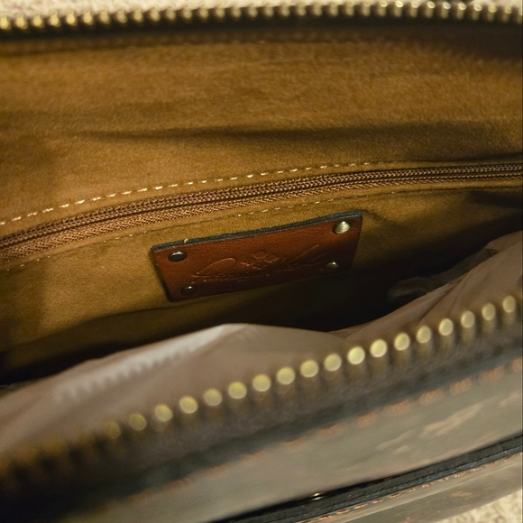 Patricia Nash Kent Countryside Aveley Multi Pocket Leather Suede Crossbody Bag - Picture 7 of 16